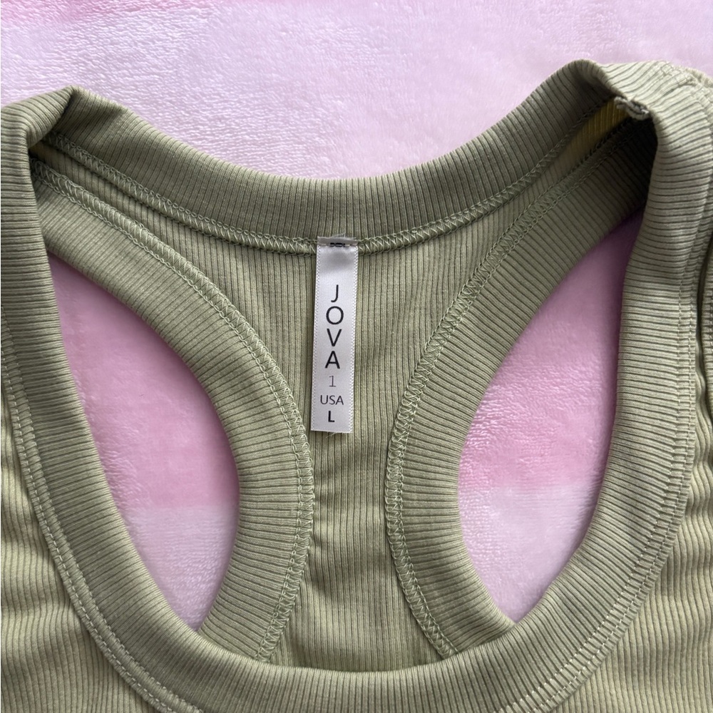 Green Ribbed Halter Top - Picture 5 of 5